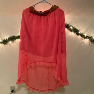 Pink high-low skirt